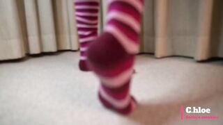 Chloesocks - Student girl in pink socks feet worhsip foot domination