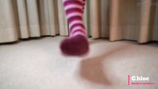 Chloesocks - Student girl in pink socks feet worhsip foot domination