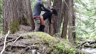 Fucking hard my friends cheating girlfriend in the woods