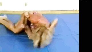 mixed wrestling with a strong fbb- YouTube