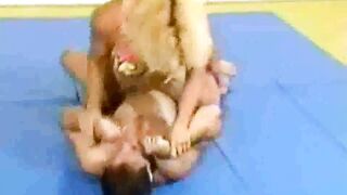 mixed wrestling with a strong fbb- YouTube