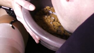 Cuckold Condom Feeding Humiliation from Bowl