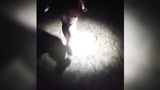 Pee Desperation! STEPSISTER BEGS ME TO TAKE HER PEE AFTER DARK CAMPING! SHE'S SCARED!