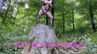 Cosplay hot milf in a bodysuit and bunny mask masturbates until she cums