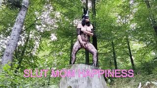 Cosplay hot milf in a bodysuit and bunny mask masturbates until she cums