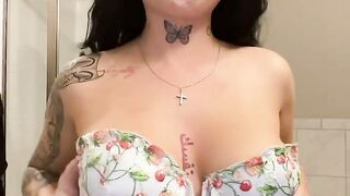 Sexy Lingerie Try On Haul with Natural Huge Tits Busty OF Model @Misstraptrin - Which One Do You Lik