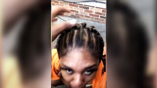 Getting ate up outside by thick ebony