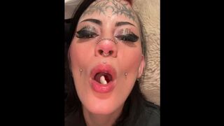 JanaSparksxx swallows whole gummies for her vore fans