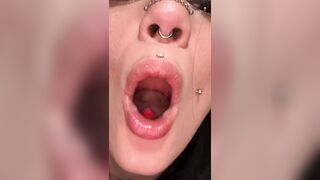 JanaSparksxx swallows whole gummies for her vore fans