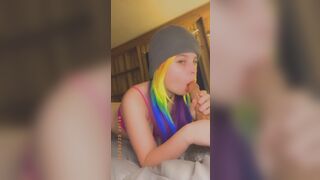 Watch me give head to a dildo