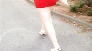 red minidress